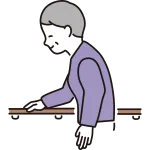 Senior Woman Walking While Holding On To A Railing SVG Icon